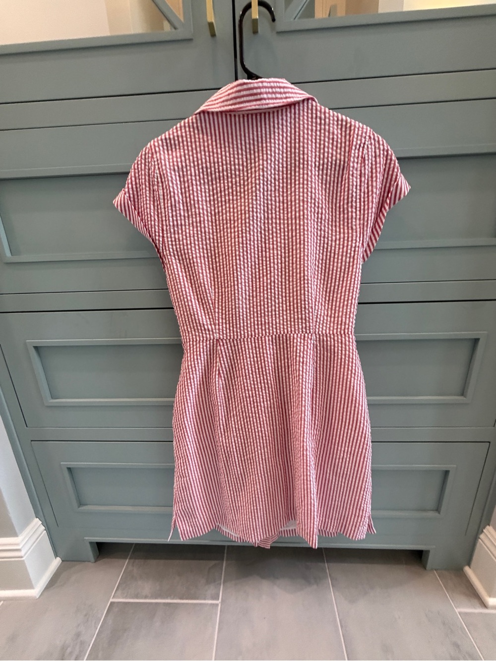 Vineyard Vines Pink and White Striped Midi Shirt Dress - Picture 3 of 3